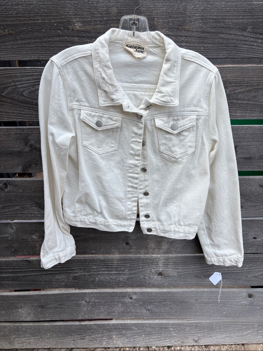 Women's White Fringed Denim Jacket